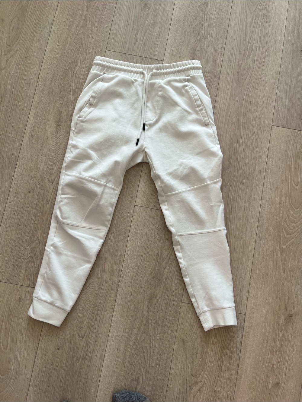 Zara White Men's Jogger Sweatpants with Drawstring